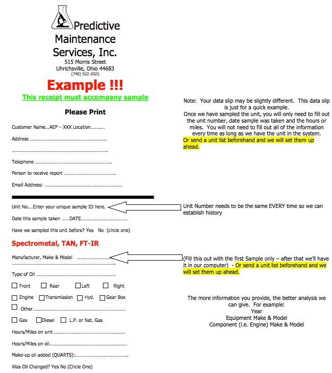 Sample information sheet example